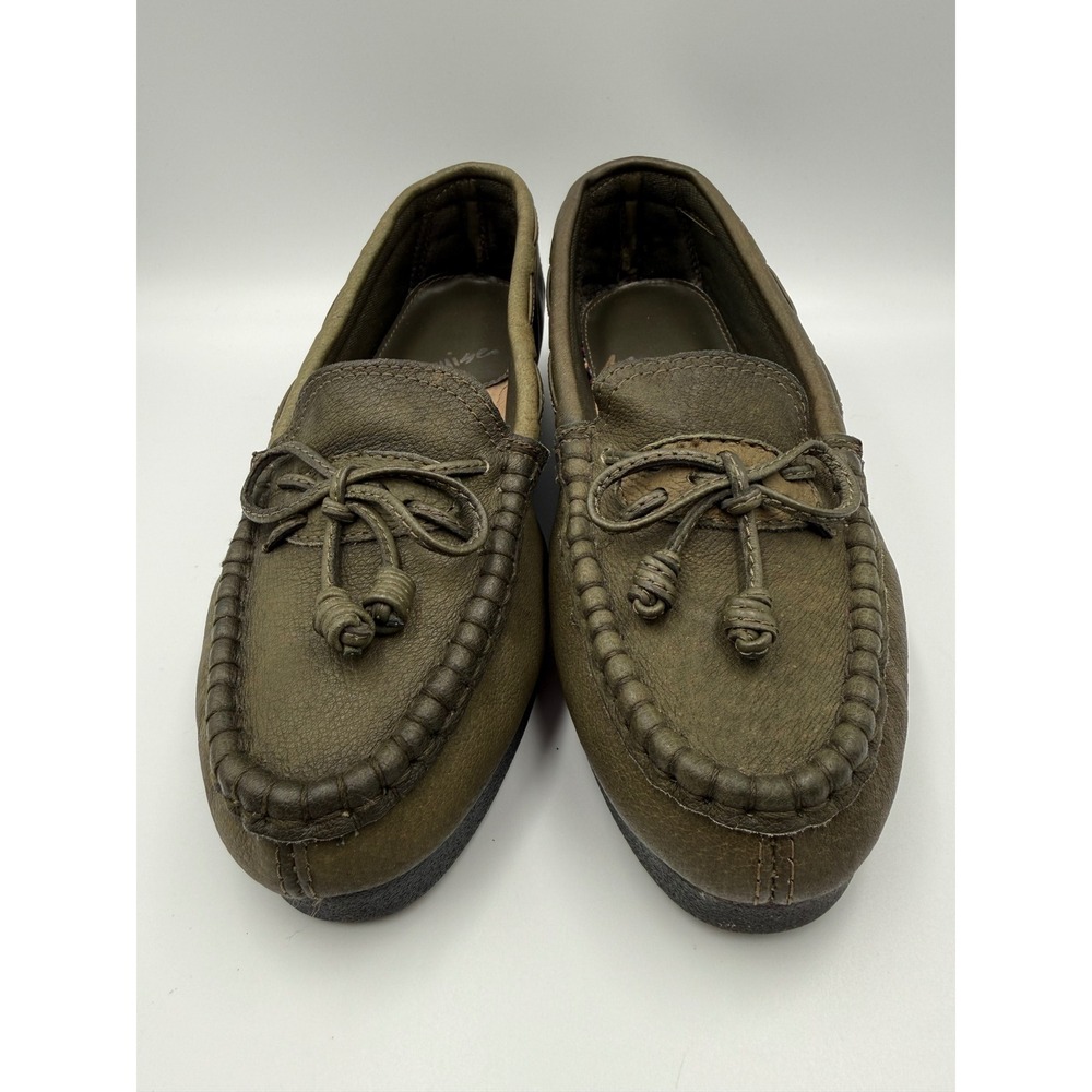 Marquise Womens Olive Green Leather Moccasin Loafers MK-029 Size‎ 8 M